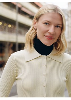 Reserved - Kardigan z kołnierzykiem - jasnozielony ze sklepu Reserved w kategorii Swetry damskie - zdjęcie 189270712