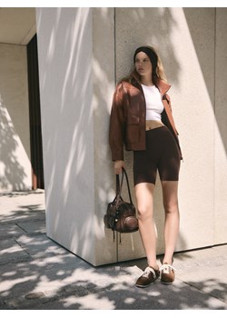 Reserved - Bawełniane kolarki - ciemnobrązowy ze sklepu Reserved w kategorii Szorty - zdjęcie 189271433