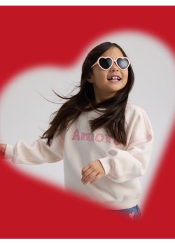 Reserved - Bluza z haftowanym napisem - złamana biel ze sklepu Reserved w kategorii Bluzy dziewczęce - zdjęcie 189271460