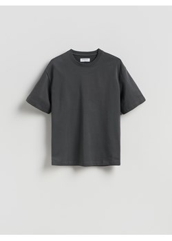 Reserved - Bawełniany t-shirt boxy - ciemnoszary ze sklepu Reserved w kategorii T-shirty męskie - zdjęcie 189271510