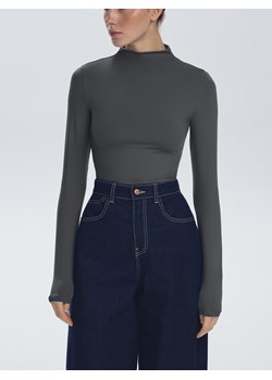 Reserved - Longsleeve ze stójką - szary ze sklepu Reserved w kategorii Bluzki damskie - zdjęcie 189271643