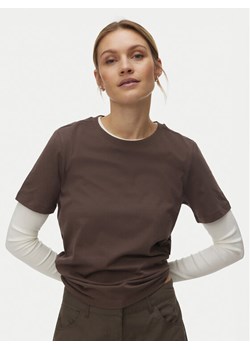 Vero Moda T-Shirt Paulina 10316991 Szary Regular Fit ze sklepu MODIVO w kategorii Bluzki damskie - zdjęcie 189274040