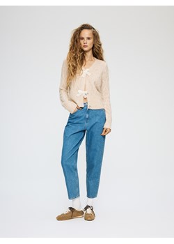 Reserved - Kardigan z kokardkami - beżowy ze sklepu Reserved w kategorii Swetry damskie - zdjęcie 189274620