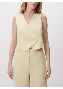 Reserved - Asymetryczna kamizelka garniturowa - jasnożółty ze sklepu Reserved w kategorii Kamizelki damskie - zdjęcie 189274670