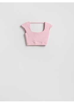 Reserved - Krótki top - pastelowy róż ze sklepu Reserved w kategorii Bluzki damskie - zdjęcie 189274932