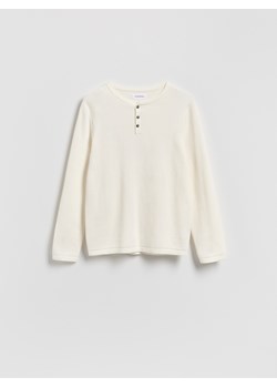 Reserved - Strukturalny sweter z bawełny - złamana biel ze sklepu Reserved w kategorii Swetry męskie - zdjęcie 189275420