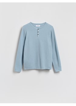 Reserved - Strukturalny sweter z bawełny - jasnoniebieski ze sklepu Reserved w kategorii Swetry męskie - zdjęcie 189275422