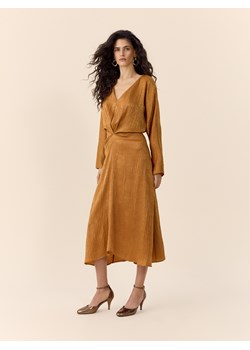 Reserved - Sukienka z drapowaniem - brązowy ze sklepu Reserved w kategorii Sukienki - zdjęcie 189275633