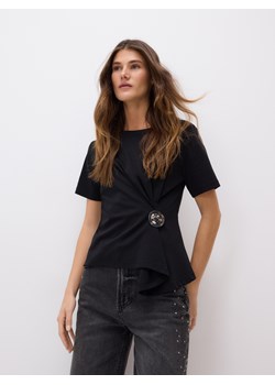 Reserved - T-shirt z ozdobnym detalem - czarny ze sklepu Reserved w kategorii Bluzki damskie - zdjęcie 189276064