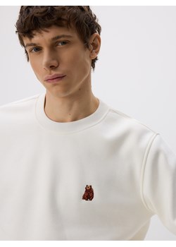 Reserved - Bluza z haftem - złamana biel ze sklepu Reserved w kategorii Bluzy męskie - zdjęcie 189276071