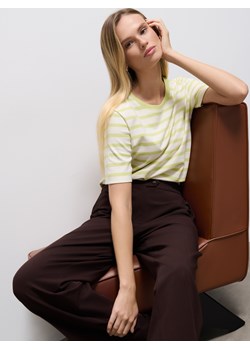 Mohito - T-shirt z merceryzowanej bawełny - zielony ze sklepu Mohito w kategorii Bluzki damskie - zdjęcie 189276483