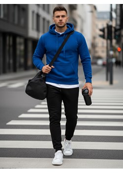 Dres męski niebiesko-czarny Dstreet AX0629 ze sklepu DSTREET.PL w kategorii Dresy męskie - zdjęcie 189276744