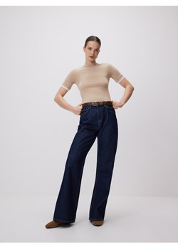 Reserved - T-shirt z wiskozą - beżowy ze sklepu Reserved w kategorii Bluzki damskie - zdjęcie 189276990