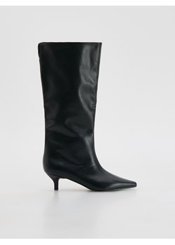 Reserved - Kozaki na obcasie kitten - czarny ze sklepu Reserved w kategorii Kozaki damskie - zdjęcie 189277000