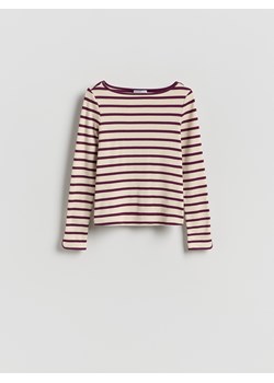 Reserved - Longsleeve w paski - granatowy ze sklepu Reserved w kategorii Bluzki damskie - zdjęcie 189277110