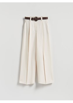 Reserved - Szerokie spodnie z modalem - złamana biel ze sklepu Reserved w kategorii Spodnie damskie - zdjęcie 189277202