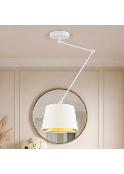 Regulowana lampa na wysięgniku biała glamour JUMA GOLD ze sklepu Lysne w kategorii Lampy dziecięce - zdjęcie 189278010