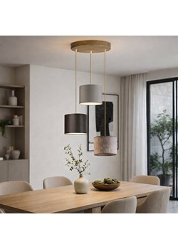 Designerski żyrandol 3-punktowy z abażurami PUEBLO nad stół do jadalni ze sklepu Lysne w kategorii Lampy wiszące - zdjęcie 189278043