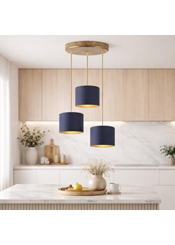 Abażurowa lampa wisząca z kloszami ułożonymi kaskadowo PUEBLO GOLD 3 punktowa LED ze sklepu Lysne w kategorii Lampy wiszące - zdjęcie 189278074