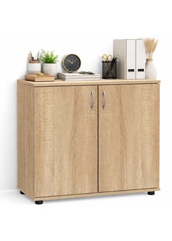 Skandynawska komoda biurowa z półkami dąb sonoma K9-R85 ze sklepu Edinos.pl w kategorii Komody - zdjęcie 189278270