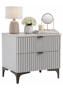 Szara ryflowana szafka nocna Z4-B14 ze sklepu Edinos.pl w kategorii Stoliki i szafki nocne - zdjęcie 189278300