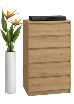 Klasyczna komoda z 5 szufladami dąb artisan C6-K90 ze sklepu Edinos.pl w kategorii Komody - zdjęcie 189278301