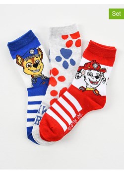 Disney Paw Patrol Skarpety (3 pary) "Psi Patrol" w kolorze niebiesko-czerwono-białym ze sklepu Limango Polska w kategorii Skarpetki dziecięce - zdjęcie 189278903