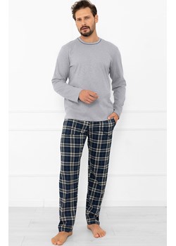 Piżama męska z długim rękawem i długimi spodniami szara Andreas, Kolor szaro-granatowy, Rozmiar M, Italian Fashion ze sklepu Primodo w kategorii Piżamy męskie - zdjęcie 189279521