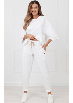 Spodnie dresowe damskie ecru Kaori, Kolor ecru, Rozmiar S, Italian Fashion ze sklepu Primodo w kategorii Spodnie damskie - zdjęcie 189279600