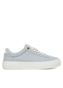 Tommy Hilfiger Sneakersy Th Foxing Platform Washed Canvas FW0FW09172 Błękitny ze sklepu MODIVO w kategorii Buty sportowe damskie - zdjęcie 189279843