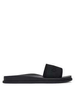 Calvin Klein Klapki City Sandal Mule Webbing HW0HW02887 Czarny ze sklepu MODIVO w kategorii Klapki damskie - zdjęcie 189279942