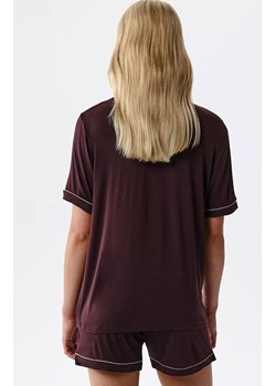 Atlantic dwuczęściowa piżama damska rozpinana NLP-496-WINO, Kolor wino, Rozmiar S, ATLANTIC ze sklepu Intymna w kategorii Piżamy damskie - zdjęcie 189281081