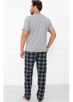 Piżama męska z krótkim rękawem i długimi spodniami szara Andreas, Kolor szaro-granatowy, Rozmiar M, Italian Fashion ze sklepu Intymna w kategorii Piżamy męskie - zdjęcie 189281110