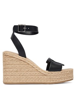 Espadryle Calvin Klein Wedge Espad 70 Embl Lth HW0HW02897 Czarny ze sklepu eobuwie.pl w kategorii Espadryle damskie - zdjęcie 189281212