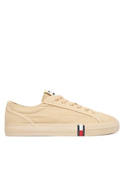 Tenisówki Tommy Jeans Archive Vulc Y2K Washed Canvas EN0EN02957 Beżowy ze sklepu eobuwie.pl w kategorii Trampki damskie - zdjęcie 189281223
