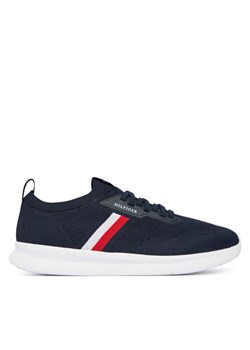 Sneakersy Tommy Hilfiger Lightweight Knitted Runner FM0FM05756 Granatowy ze sklepu eobuwie.pl w kategorii Buty sportowe męskie - zdjęcie 189281251