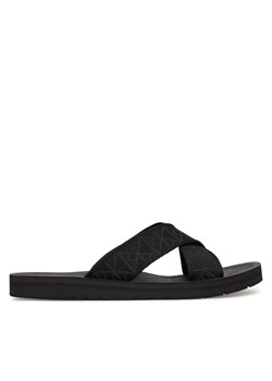 Klapki Calvin Klein Ess Diecut Xcross Wb Aop HM0HM02093 Czarny ze sklepu eobuwie.pl w kategorii Klapki męskie - zdjęcie 189281320