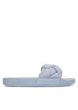 Klapki Tommy Jeans Tjw Braided Slides EN0EN02975 Błękitny ze sklepu eobuwie.pl w kategorii Klapki damskie - zdjęcie 189281353