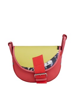 malinowo-cytrynowa damska torebka listonoszka skórzana na ramię F ze sklepu Słoń Torbalski w kategorii Listonoszki - zdjęcie 189283203