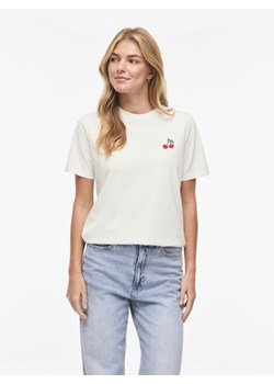 Vila Koszulka damska - VISybilla Cherry Kobiety Bawełna (100%) biały jednolity ze sklepu vangraaf w kategorii Bluzki damskie - zdjęcie 189283282