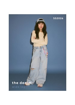 Reserved - Jeansy super wide leg z łańcuszkiem - niebieski ze sklepu Reserved w kategorii Spodnie dziewczęce - zdjęcie 189283382