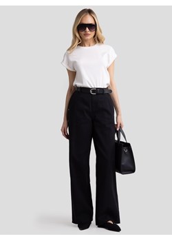 Koszulka damska z podwijanym rękawem biała Adela 100 ze sklepu Big Star w kategorii Bluzki damskie - zdjęcie 189285262