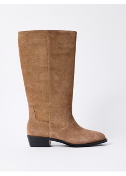 Mohito - Skórzane kozaki - beżowy ze sklepu Mohito w kategorii Kozaki damskie - zdjęcie 189285464