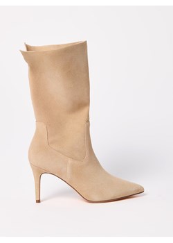 Mohito - Skórzane botki na szpilce - beżowy ze sklepu Mohito w kategorii Botki - zdjęcie 189285854