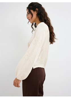 Mohito - Bluzka z ozdobnymi haftami - beżowy ze sklepu Mohito w kategorii Bluzki damskie - zdjęcie 189285933