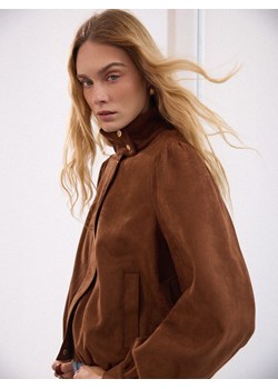 Mohito - Brązowa kurtka typu biker - brązowy ze sklepu Mohito w kategorii Kurtki damskie - zdjęcie 189286003