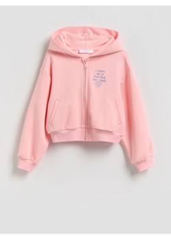 Reserved - Luźna bluza z kapturem - brzoskwiniowy ze sklepu Reserved w kategorii Bluzy dziewczęce - zdjęcie 189286343