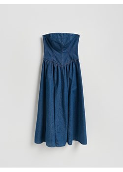 Reserved - Jeansowa sukienka midi - niebieski ze sklepu Reserved w kategorii Sukienki - zdjęcie 189287150
