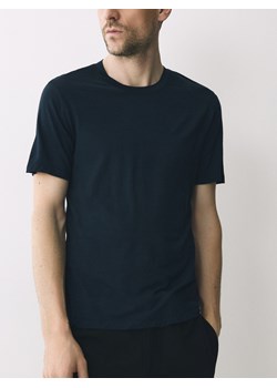 Reserved - T-shirt slim z wełny merino - granatowy ze sklepu Reserved w kategorii T-shirty męskie - zdjęcie 189287212