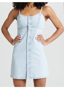 Sinsay - Jeansowa sukienka mini - niebieski ze sklepu Sinsay w kategorii Sukienki - zdjęcie 189288812